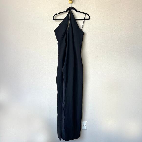 $1395 NWT Monot Black One Shoulder Cut Out Formal Gown Size 8 - Picture 4 of 7